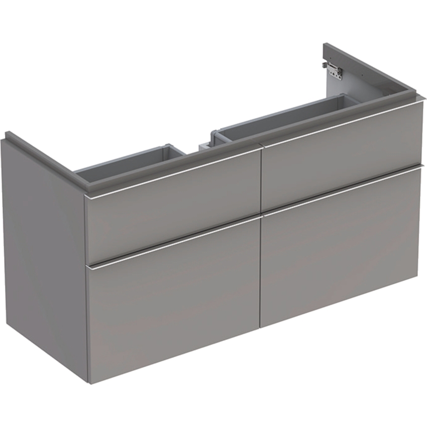 Immagine di Geberit ICON mobile per lavabo 120 cm con quattro cassetti, colore platino finitura lucido 840422000