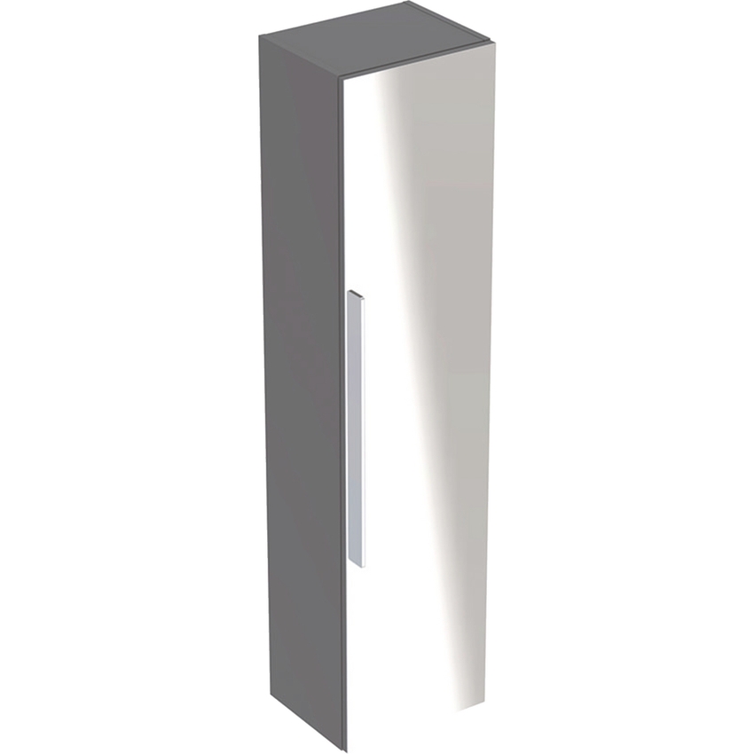 Immagine di Geberit ICON mobile a colonna con un'anta e specchio esterno 180 cm, colore platino finitura lucido 840152000