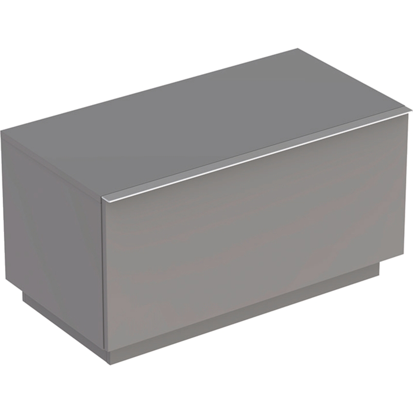 Immagine di Geberit ICON mobile laterale 90 cm con un cassetto, a pavimento, colore platino finitura lucido 840092000