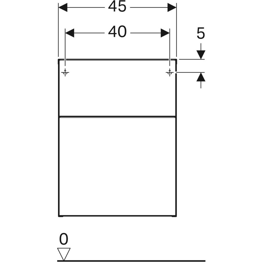 Immagine di Geberit ICON mobile laterale 45 cm con due cassetti, colore platino finitura lucido 840047000