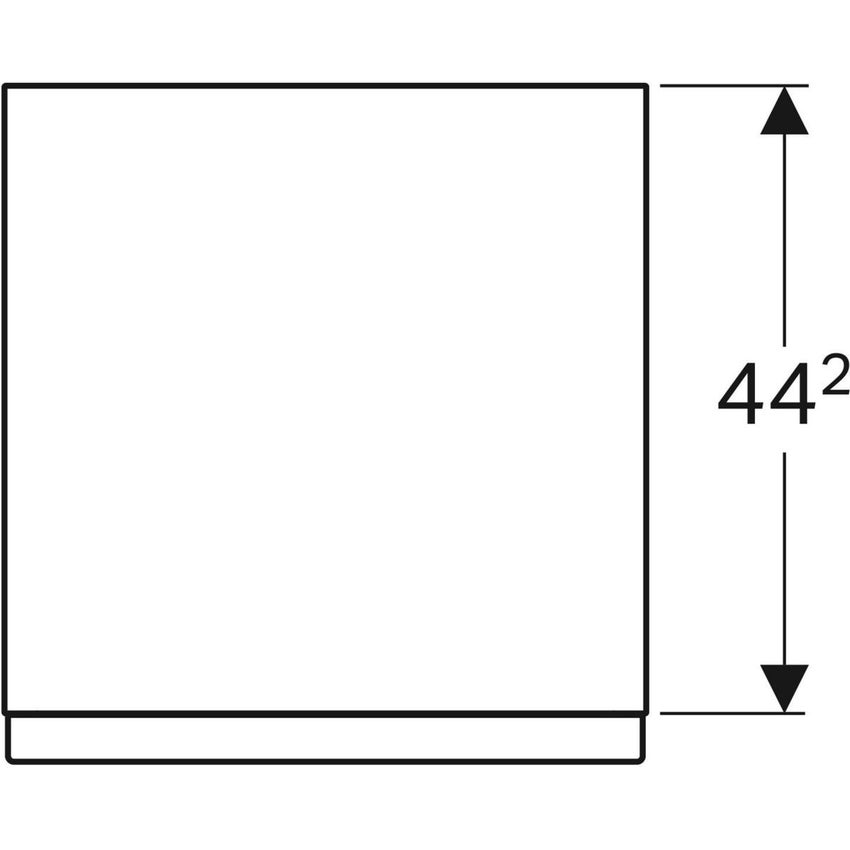 Immagine di Geberit ICON mobile laterale 45 cm con due cassetti, colore platino finitura lucido 840047000