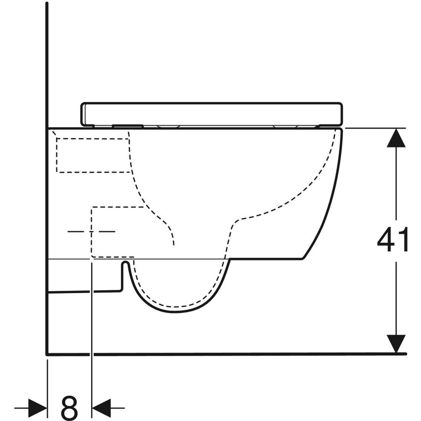 Immagine di Geberit ICON vaso sospeso a cacciata con sedile del vaso, colore bianco finitura lucido 500.813.00.1