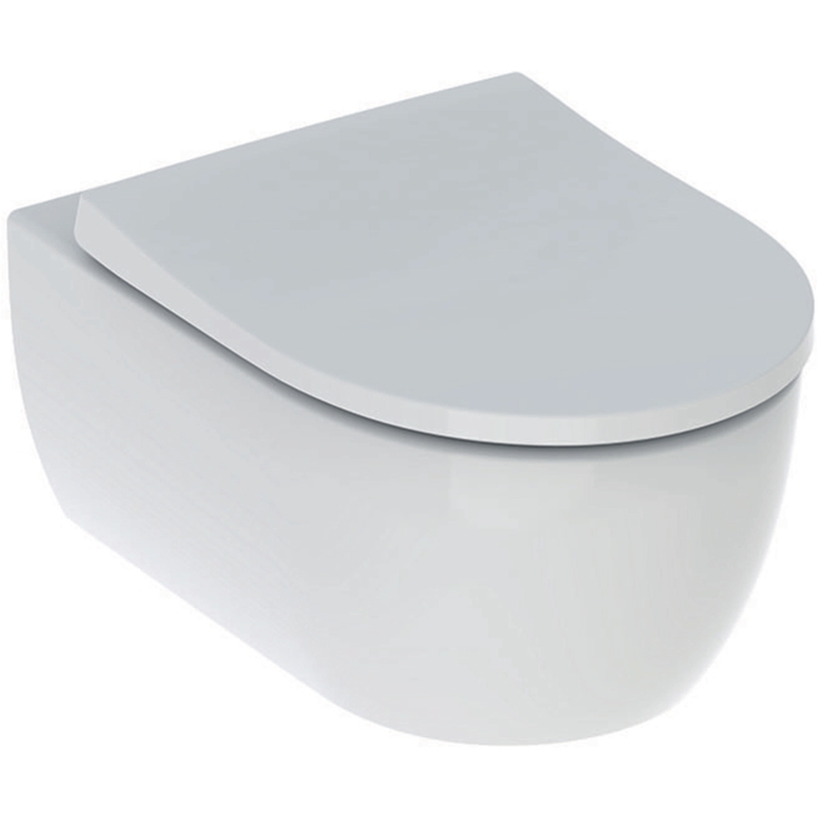 Geberit ICON vaso sospeso RIMFREE® con sedile slim ammortizzato e sgancio  rapido, colore bianco finitura lucido 500.809.00.1
