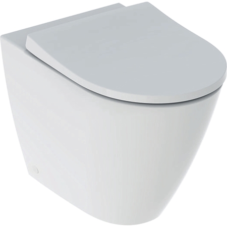 Immagine di Geberit ICON vaso a pavimento a cacciata RIMFREE® con sedile slim ammortizzato e sgancio rapido, colore bianco finitura lucido 500.827.00.1