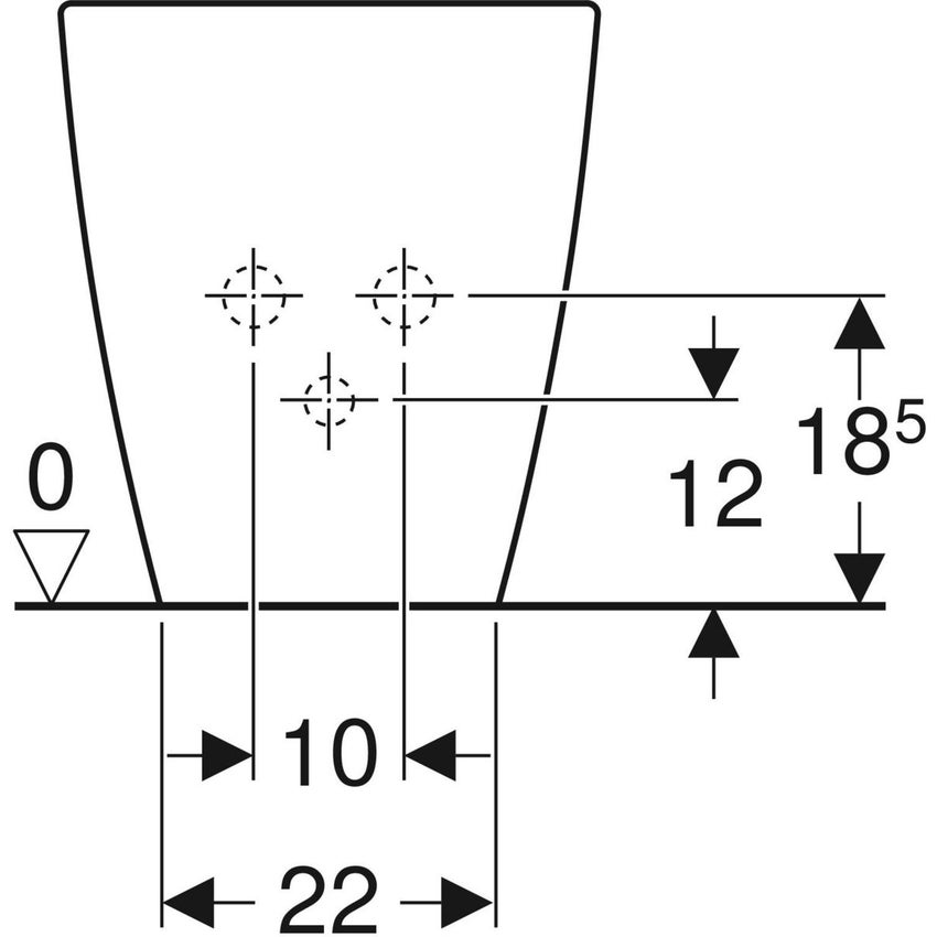 Immagine di Geberit ICON SQUARE set sanitari a pavimento, vaso senza brida, con sedile a chiusura ammortizzata, bidet monoforo con troppopieno, colore bianco finitura lucido 500.825.00.1-231950000