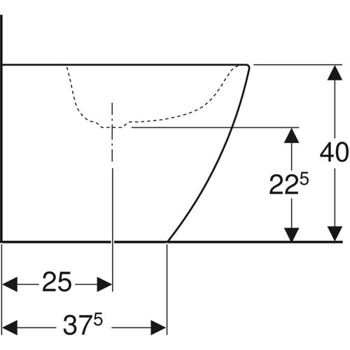 Immagine di Geberit ICON SQUARE set sanitari a pavimento, vaso senza brida, con sedile a chiusura ammortizzata, bidet monoforo con troppopieno, colore bianco finitura lucido 500.825.00.1-231950000