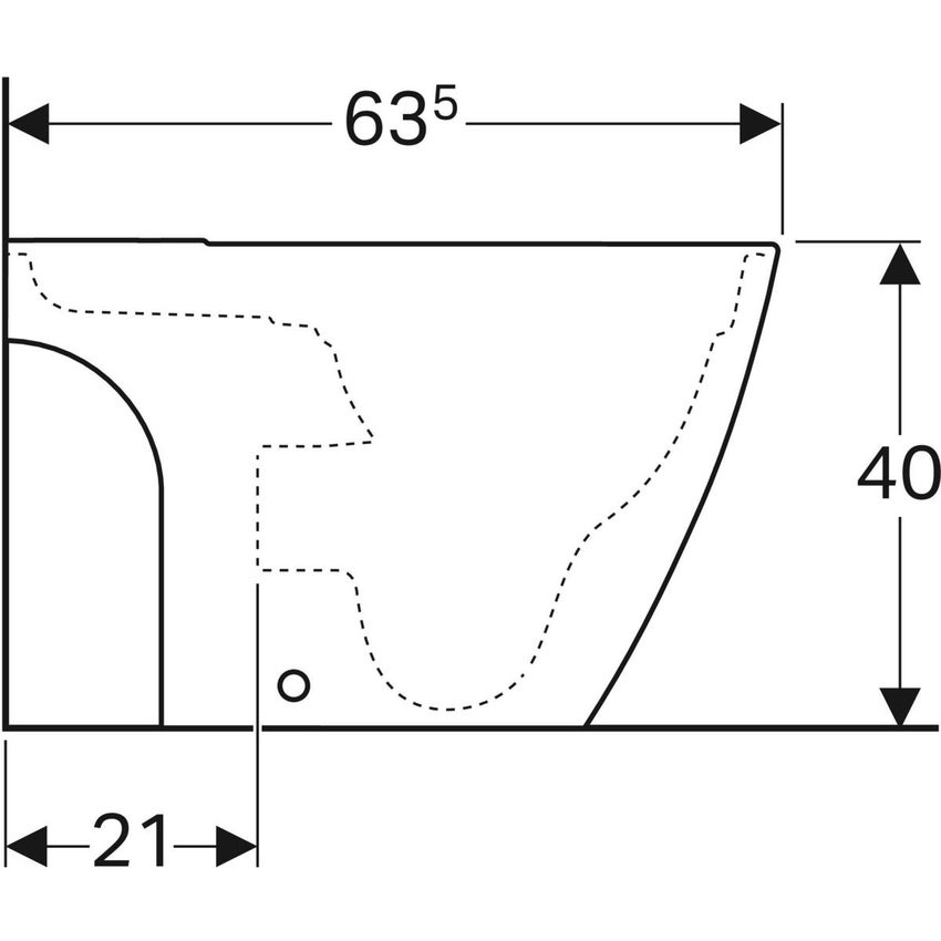 Immagine di Geberit ICON SQUARE vaso a pavimento Rimfree, per cassetta di risciacquo esterna monoblocco, fissaggio nascosto, colore bianco finitura KeraTect 200930600
