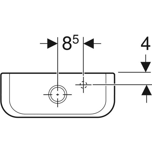 Immagine di Geberit ICON SQUARE cassetta di risciacquo esterna, monoblocco, con risciacquo a due quantità, allacciamento idrico laterale o inferiore, colore bianco finitura KeraTect 228950600