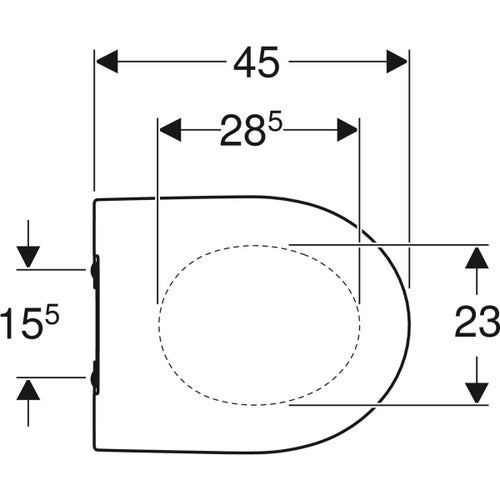Immagine di Geberit ICON sedile slim con cerniere sgancio rapido e chiusura ammortizzata, colore bianco finitura lucido 500.835.01.1