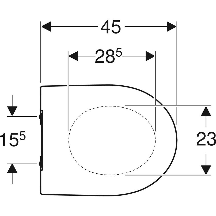 Immagine di Geberit ICON sedile slim con cerniere sgancio rapido e chiusura ammortizzata, colore bianco finitura lucido 500.835.01.1