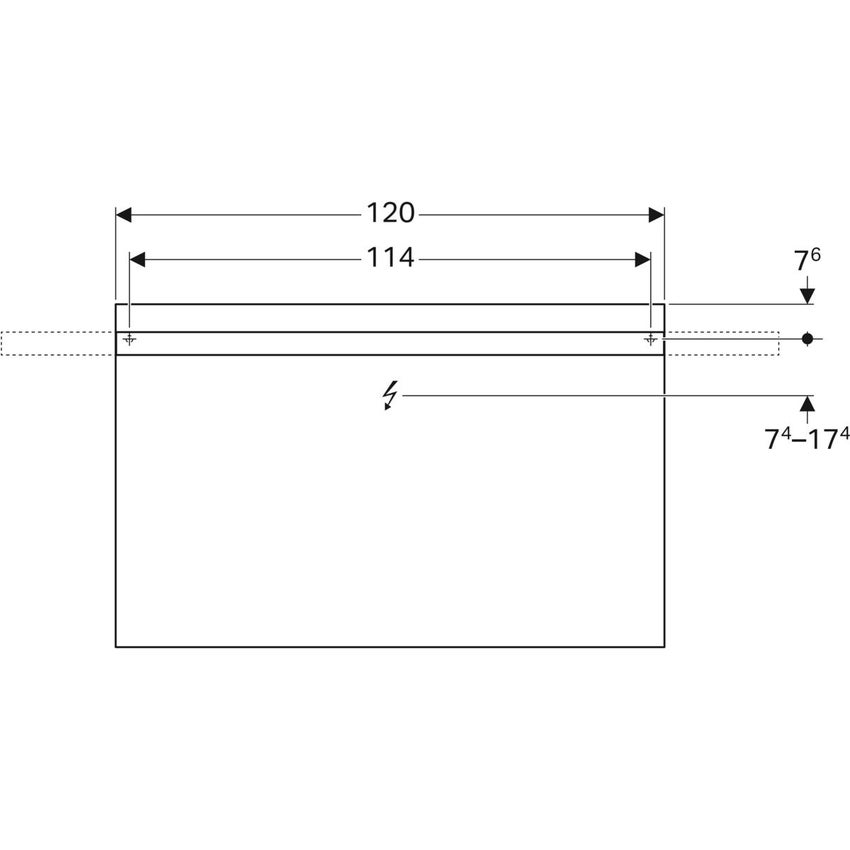 Immagine di Geberit ICON specchio con luce 120 cm 840720000