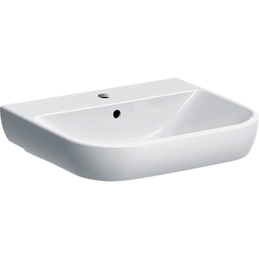 Immagine di Geberit SMYLE lavabo L.65 cm, per rubinetteria monoforo, con troppopieno, colore bianco finitura KeraTect 500.230.01.8