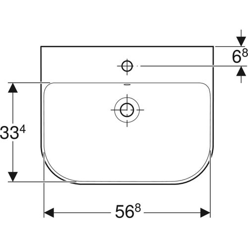 Immagine di Geberit SMYLE lavabo L.60 cm, per rubinetteria monoforo, con troppopieno, colore bianco finitura lucido 500.228.01.1