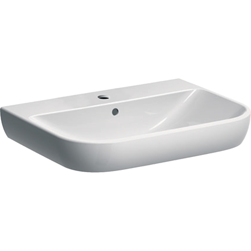 Immagine di Geberit SMYLE lavabo L.65 cm, per rubinetteria monoforo, con troppopieno, colore bianco finitura lucido 500.230.01.1