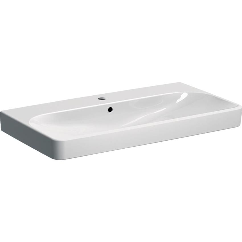 Immagine di Geberit SMYLE lavabo rettangolare L.90 cm, con foro rubinetteria e troppopieno, colore bianco finitura lucido 500.251.01.1