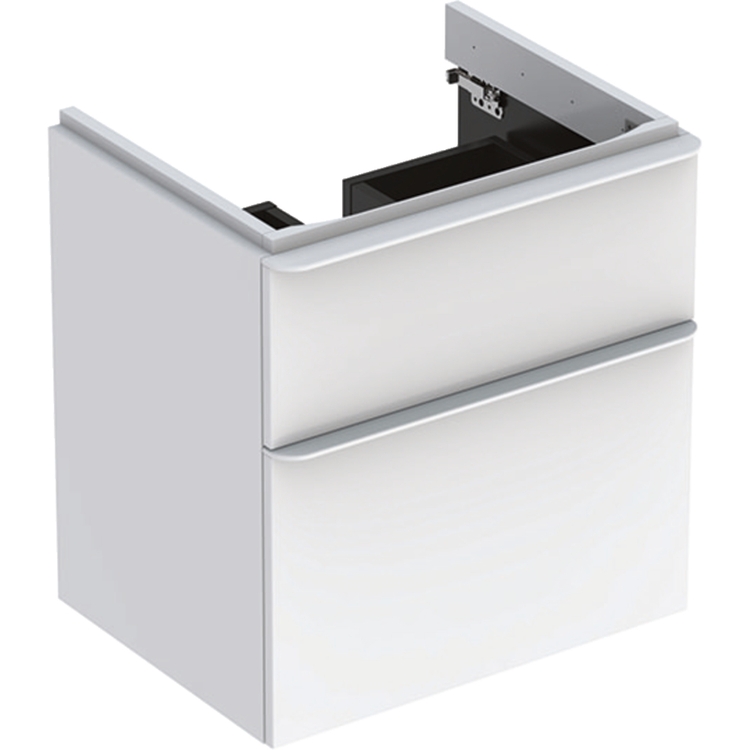 Geberit SMYLE mobile sospeso 60 cm per lavabo, con due cassetti e chiusura ammortizzata, colore bianco finitura lucido 500.352.00.1