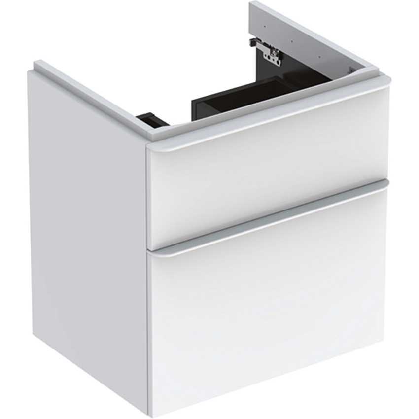Immagine di Geberit SMYLE mobile sospeso L.60 cm per lavabo, con due cassetti a chiusura ammortizzata, colore bianco finitura lucido 500.352.00.1
