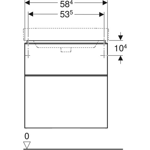 Immagine di Geberit SMYLE mobile sospeso L.60 cm per lavabo, con due cassetti a chiusura ammortizzata, colore grigio sabbia finitura lucido 500.352.JL.1