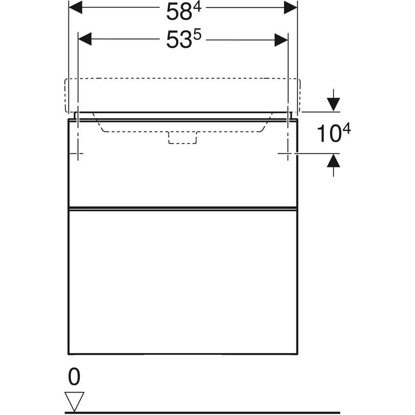 Immagine di Geberit SMYLE mobile sospeso L.60 cm per lavabo, con due cassetti a chiusura ammortizzata, colore grigio sabbia finitura lucido 500.352.JL.1