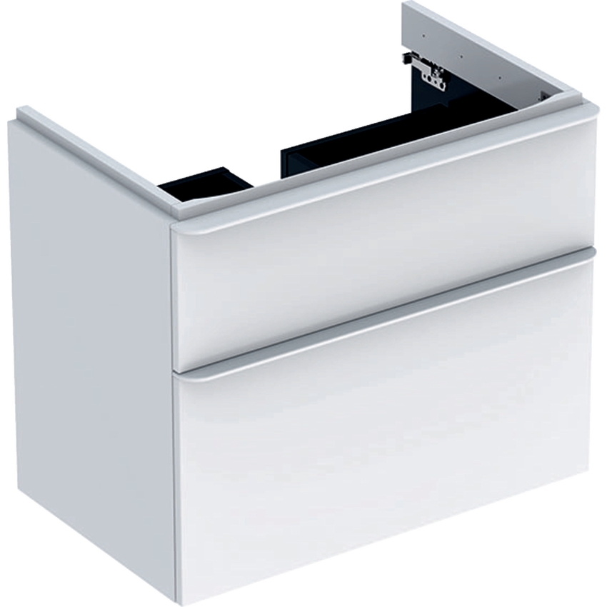 Immagine di Geberit SMYLE mobile sospeso L.75 cm per lavabo, con due cassetti a chiusura ammortizzata, colore bianco finitura lucido 500.353.00.1