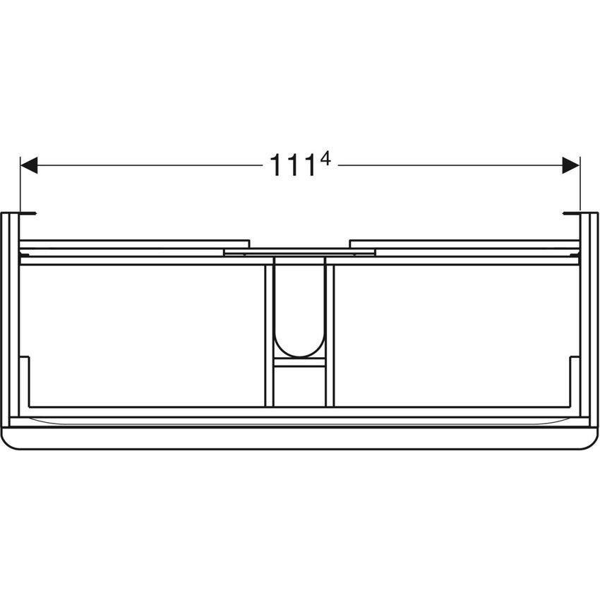 Immagine di Geberit SMYLE mobile sospeso L.120 cm per lavabo, con due cassetti a chiusura ammortizzata, colore bianco finitura lucido 500.355.00.1