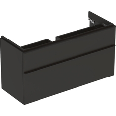 Immagine di Geberit SMYLE mobile sospeso L.120 cm per lavabo, con due cassetti a chiusura ammortizzata, colore grigio lava finitura opaco 500.355.JK.1