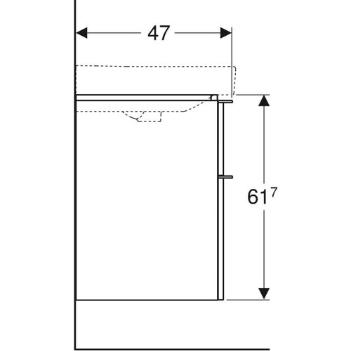 Immagine di Geberit SMYLE mobile sospeso doppio L.120 cm, con due cassetti a chiusura ammortizzata, colore grigio lava finitura opaco 500.356.JK.1