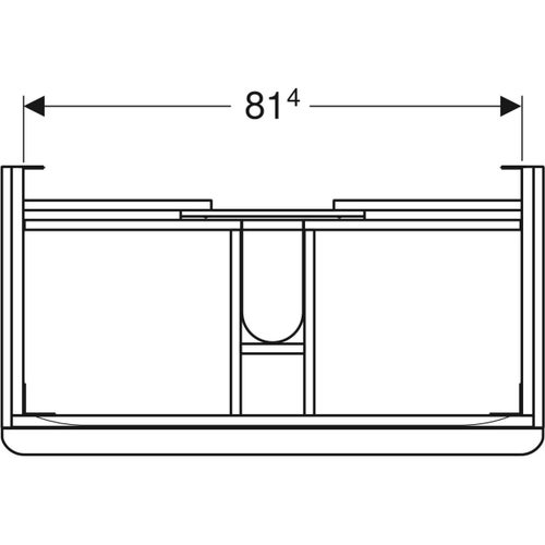 Immagine di Geberit SMYLE mobile sospeso L.90 cm per lavabo, con due cassetti a chiusura ammortizzata, colore grigio sabbia finitura lucido 500.354.JL.1
