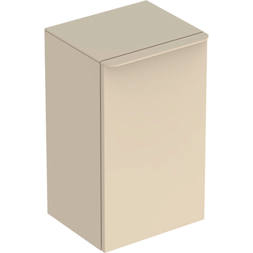 Immagine di Geberit SMYLE SQUARE mobile laterale H.60 cm, con un'anta a chiusura ammortizzata, apertura a sinistra, colore grigio sabbia finitura lucido 500.360.JL.1