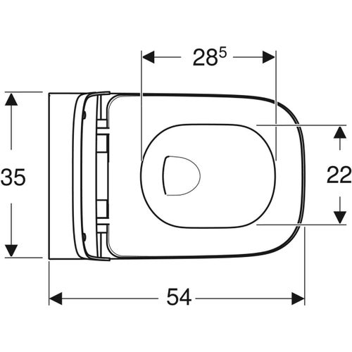 Immagine di Geberit SMYLE SQUARE set vaso sospeso Rimfree, a cacciata, con fissaggio nascosto, e sedile del vaso a chiusura ammortizzata, colore bianco finitura lucido 500.683.01.1