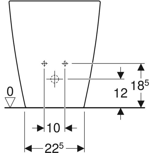 Immagine di Geberit SMYLE SQUARE bidet a pavimento, a filo parete, con fissaggio nascosto, con foro rubinetteria e troppopieno, colore bianco finitura lucido 500.841.00.1
