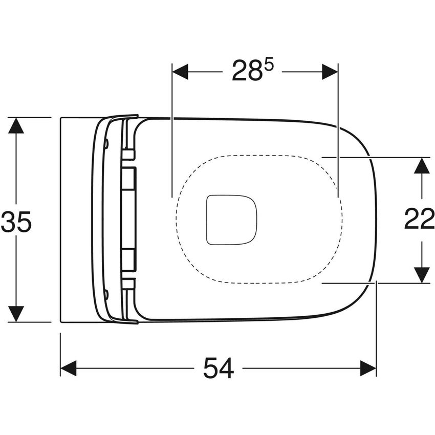 Immagine di Geberit SMYLE SQUARE set vaso sospeso Rimfree, a cacciata, a filo parete con fissaggio nascosto, sedile del vaso a chiusura ammortizzata, colore bianco finitura lucido 500.829.00.1