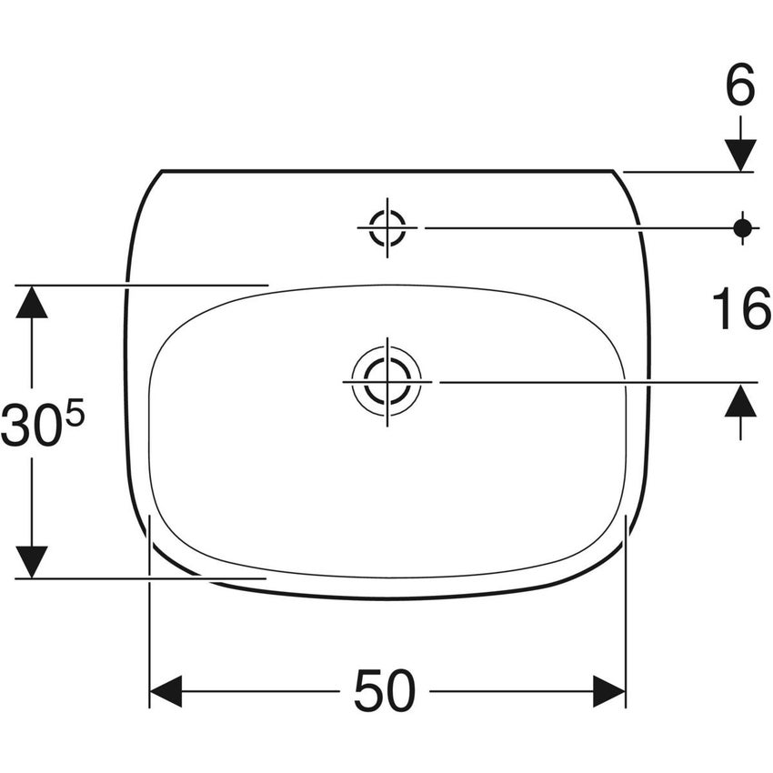 Immagine di Geberit FANTASIA lavabo L.55 cm, con foro rubinetteria e troppopieno, colore bianco finitura lucido 500.892.00.1