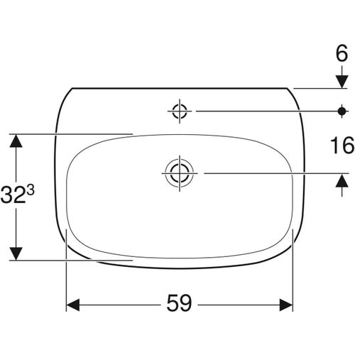 Immagine di Geberit FANTASIA lavabo L.65 cm, con foro rubinetteria e troppopieno, colore bianco finitura lucido 500.863.00.1