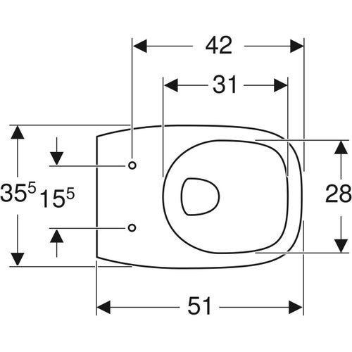 Immagine di Geberit FANTASIA vaso sospeso a cacciata, Rimfree, senza sedile, colore bianco finitura lucido 500.908.00.1