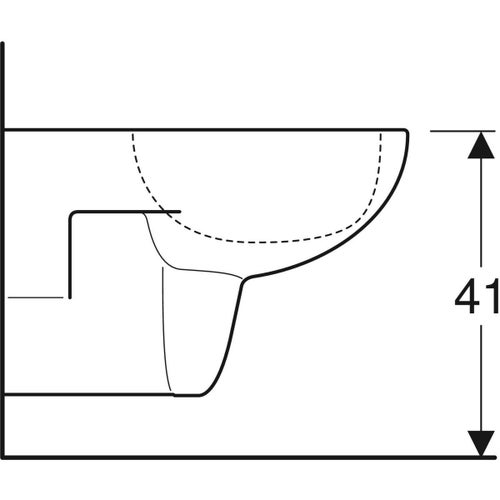 Immagine di Geberit FANTASIA vaso sospeso a cacciata, Rimfree, senza sedile, colore bianco finitura lucido 500.908.00.1