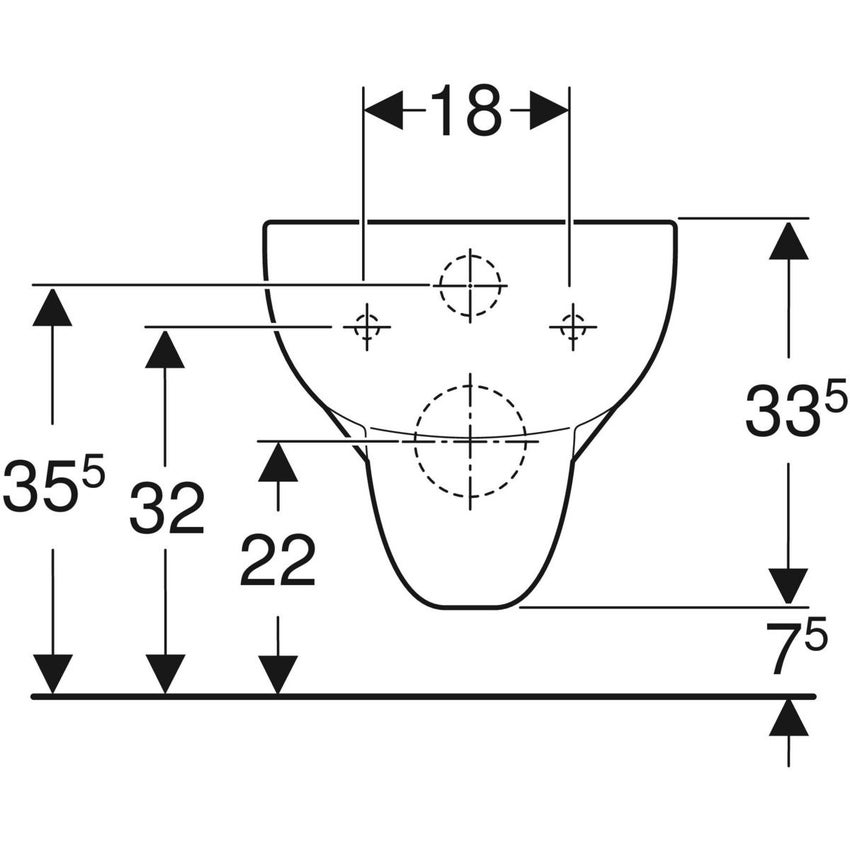Immagine di Geberit FANTASIA vaso sospeso a cacciata, Rimfree, senza sedile, colore bianco finitura lucido 500.908.00.1
