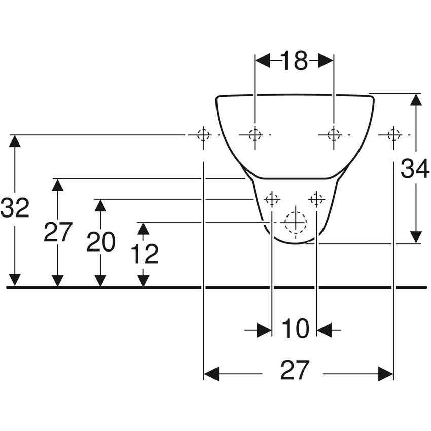 Immagine di Geberit FANTASIA bidet sospeso, con foro rubinetteria e troppopieno, colore bianco finitura lucido 500.881.00.1