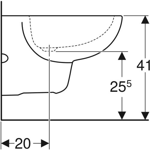 Immagine di Geberit FANTASIA bidet sospeso, con foro rubinetteria e troppopieno, colore bianco finitura lucido 500.881.00.1