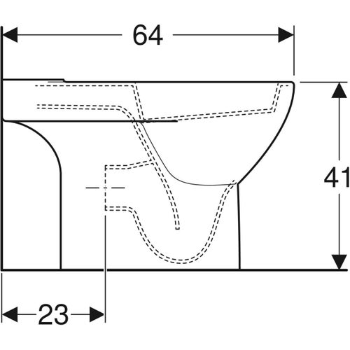 Immagine di Geberit FANTASIA vaso a pavimento a cacciata, per cassetta di risciacquo esterna monoblocco, senza sedile, con scarico orizzontale, colore bianco finitura lucido 500.860.00.1