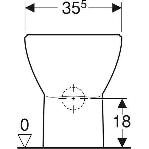 Immagine di Geberit FANTASIA vaso a pavimento a cacciata, per cassetta di risciacquo esterna monoblocco, senza sedile, con scarico orizzontale, colore bianco finitura lucido 500.860.00.1
