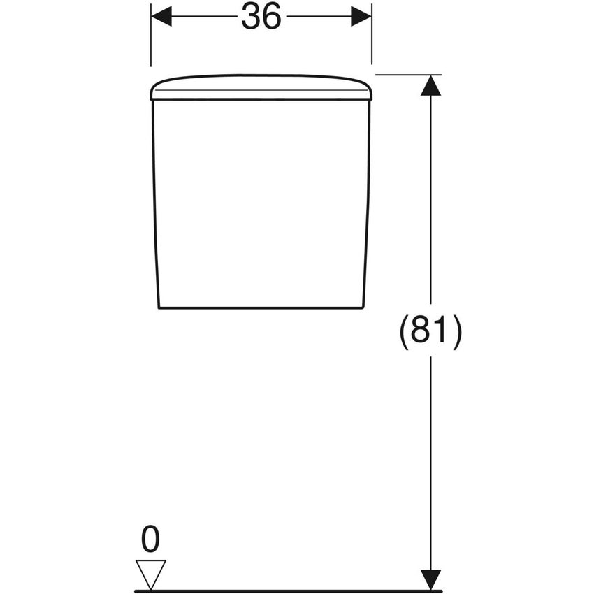 Immagine di Geberit FANTASIA cassetta esterna di risciacquo a due quantità, monoblocco e allacciamento idrico laterale, colore bianco finitura lucido 500.882.00.1