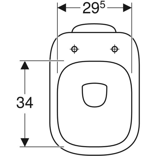 Immagine di Geberit FANTASIA vaso a pavimento a cacciata, senza sedile, con scarico verticale e fissaggi nascosti, colore bianco finitura lucido 500.854.00.1
