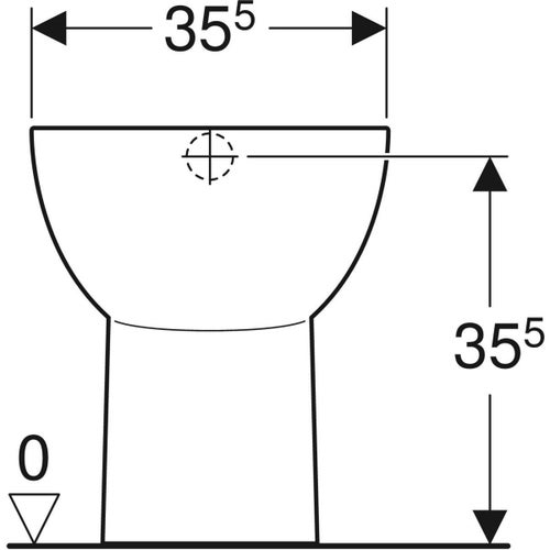 Immagine di Geberit FANTASIA vaso a pavimento a cacciata, senza sedile, con scarico verticale e fissaggi nascosti, colore bianco finitura lucido 500.854.00.1