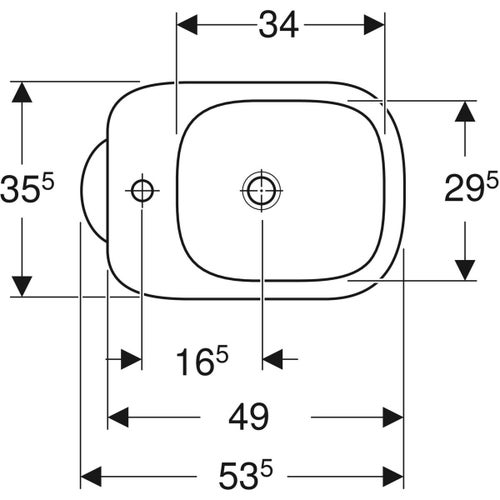 Immagine di Geberit FANTASIA bidet a pavimento, con foro rubinetteria, troppopieno e fissaggii nascosti, colore bianco finitura lucido 500.865.00.1