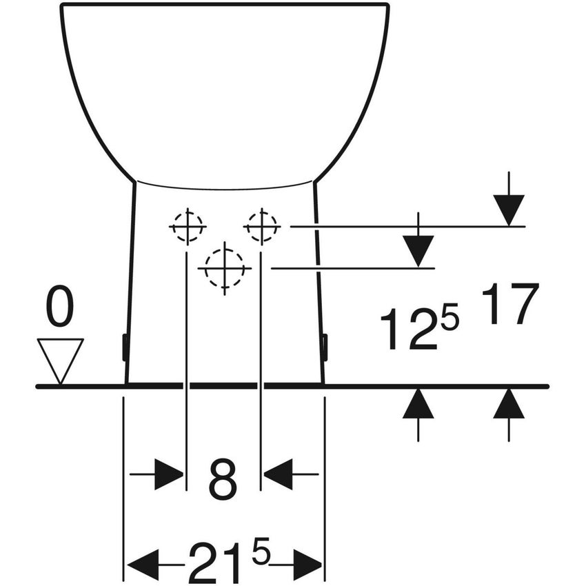 Immagine di Geberit FANTASIA bidet a pavimento, con foro rubinetteria, troppopieno e fissaggii nascosti, colore bianco finitura lucido 500.865.00.1