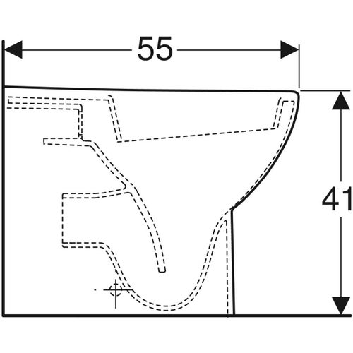 Immagine di Geberit FANTASIA vaso a pavimento a filo parete, senza sedile, con fissaggio nascosto, colore bianco finitura lucido 500.861.00.1
