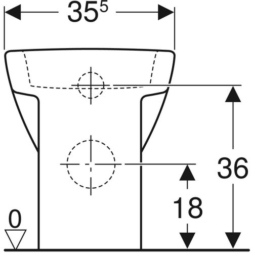 Immagine di Geberit FANTASIA vaso a pavimento a filo parete, senza sedile, con fissaggio nascosto, colore bianco finitura lucido 500.861.00.1