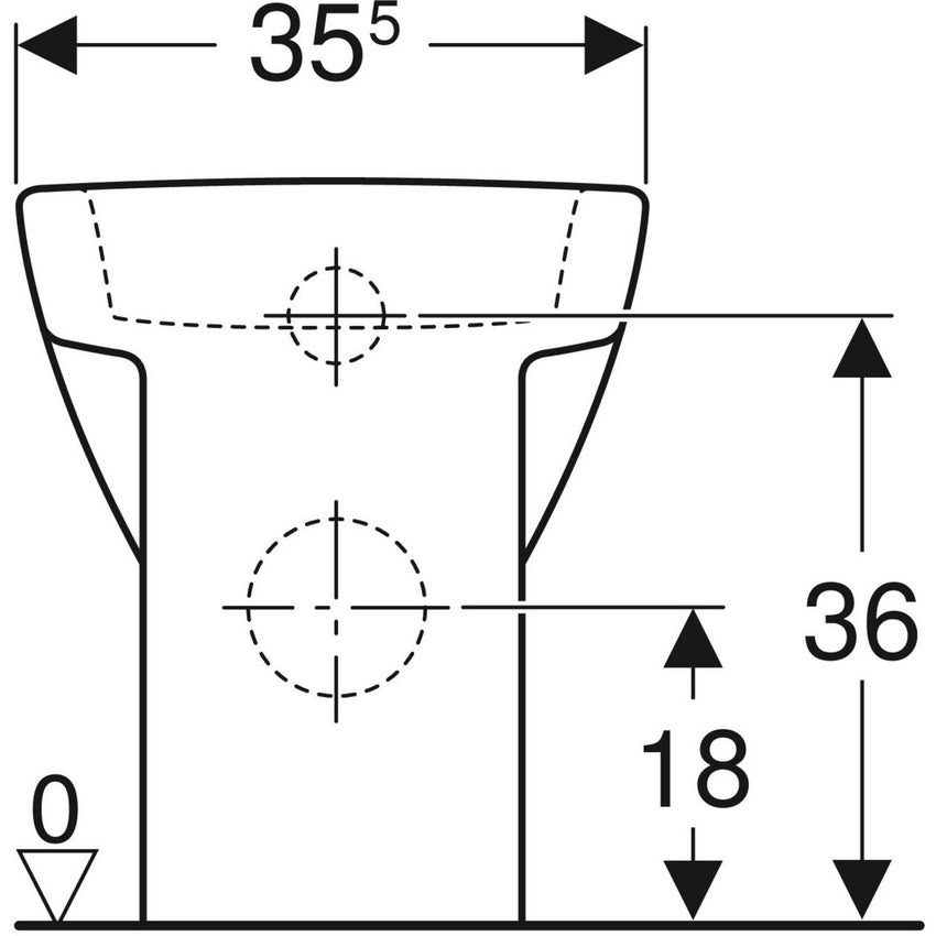 Immagine di Geberit FANTASIA vaso a pavimento a filo parete, senza sedile, con fissaggio nascosto, colore bianco finitura lucido 500.861.00.1
