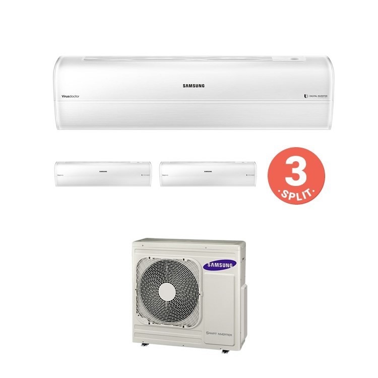 Immagine di Samsung AR9000M Climatizzatore trial split smart wifi AJ068FCJ3EH/EU + 3AR12JSPFBWKNEU 12+12+12 BTU